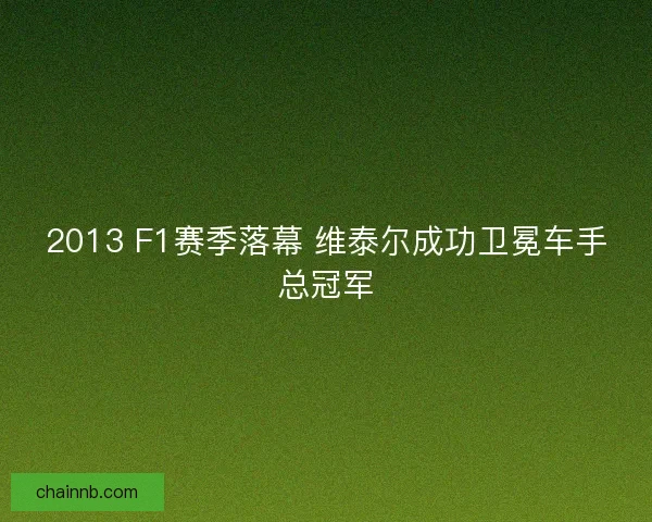 2013 F1赛季落幕 维泰尔成功卫冕车手总冠军